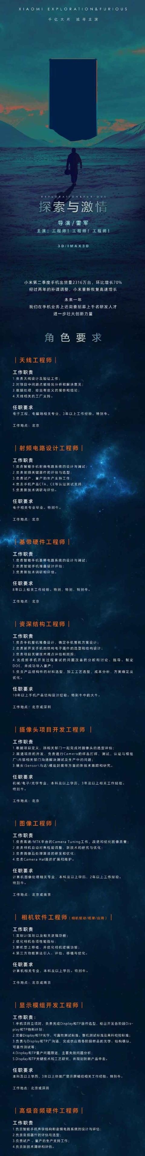 雷军深圳办公室与员工合影 曾亲自发微博招聘