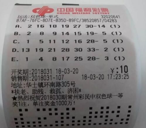 中奖彩票