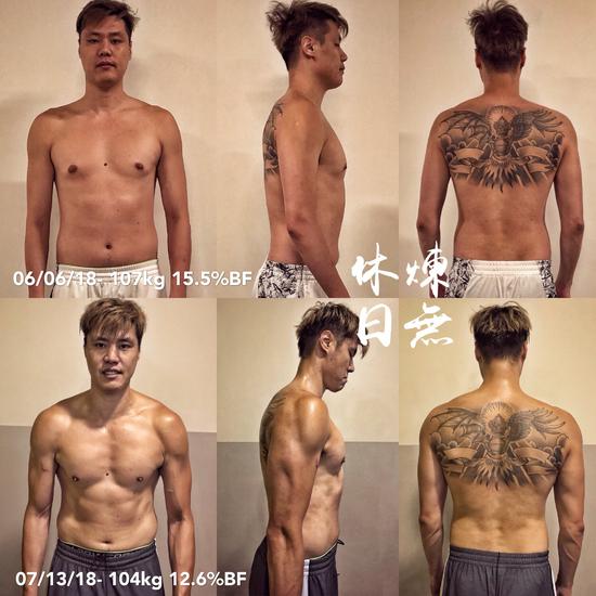 贺天举特训前后身材对比