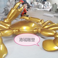 深圳玻璃钢大闸蟹雕塑海鲜螃蟹龙虾模型雕塑定制厂家