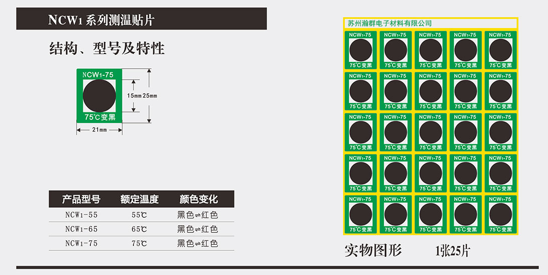 NCW系列可逆型变色测温贴片_温度纸