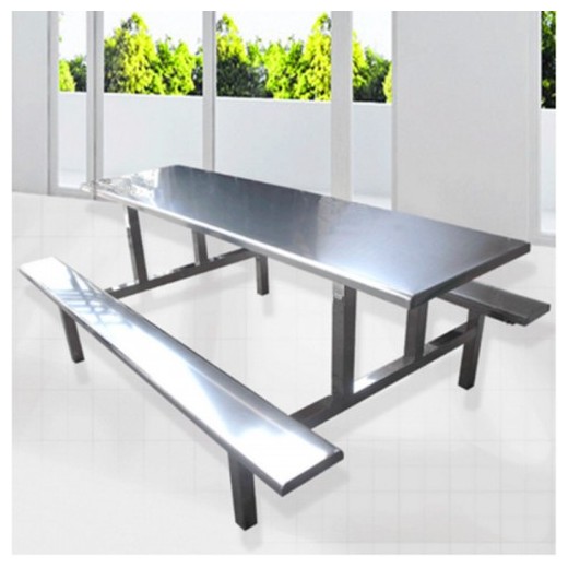 工厂定制连体学校食堂餐桌  不锈钢制造不易生锈