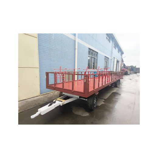 7吨平板拖车牵引工具拖车 带护栏减震刹车功能拖车