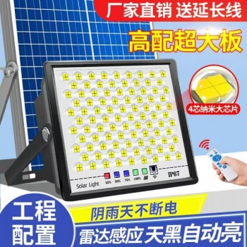 新款太阳能满天星投光灯 led光控防水路灯定时户外庭院灯批发