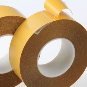 黄纸透明PET双面胶 高粘双面胶带 薄膜双面胶带