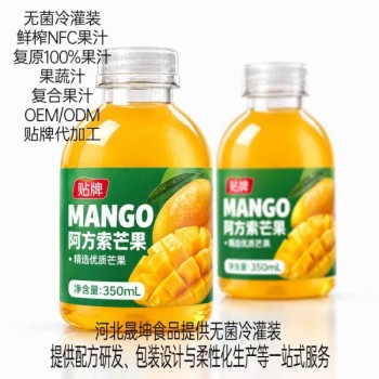 芒果汁代加工果汁饮料厂家无菌冷灌装代工