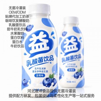 水果味牛奶乳酸菌饮品代加工无菌冷灌装厂家贴牌定制